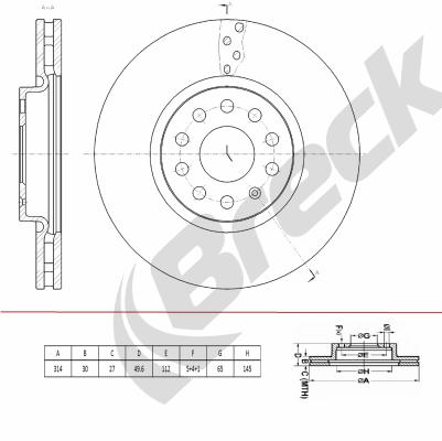 BRECK Féktárcsa, mind BR440VA100_BRC